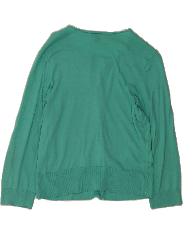 CHAPS Womens Cardigan Sweater UK 14 Large Green Cotton Vintage Chaps and Second-Hand Chaps from Messina Hembry 