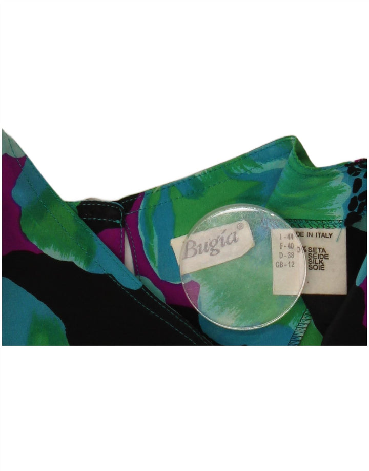 VINTAGE Womens Shift Dress UK 12 Medium Multicolored Floral Silke