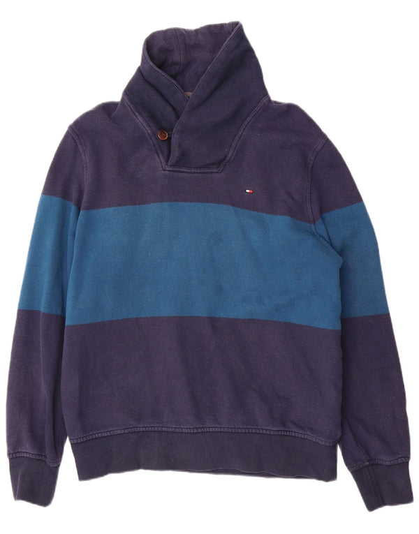 Tommy Hilfiger Herre Sweatshirt Jumper Medium Navy Blue Colourblock