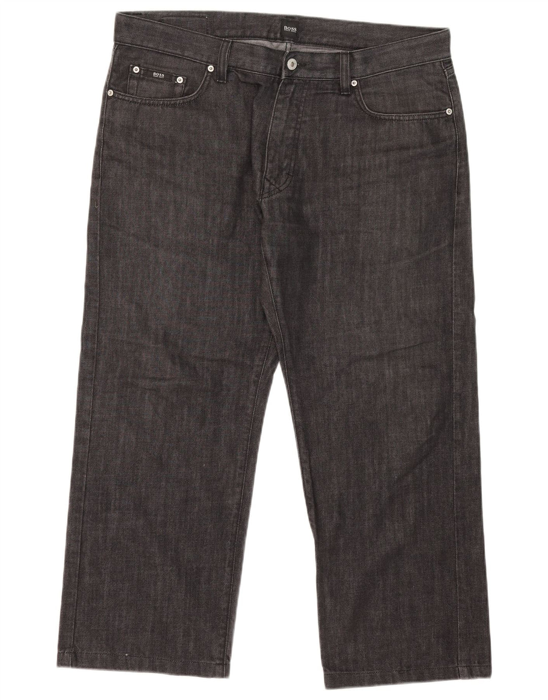 Hugo Boss Straight Jeans til mænd W38 L26 Sort bomuld