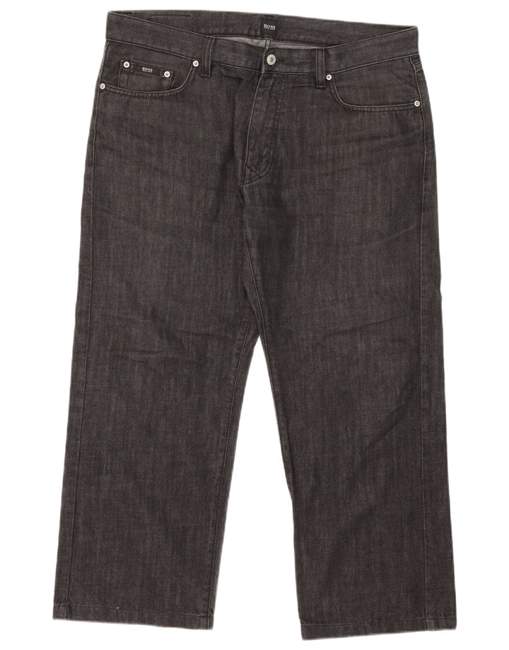 Hugo Boss Straight Jeans til mænd W38 L26 Sort bomuld