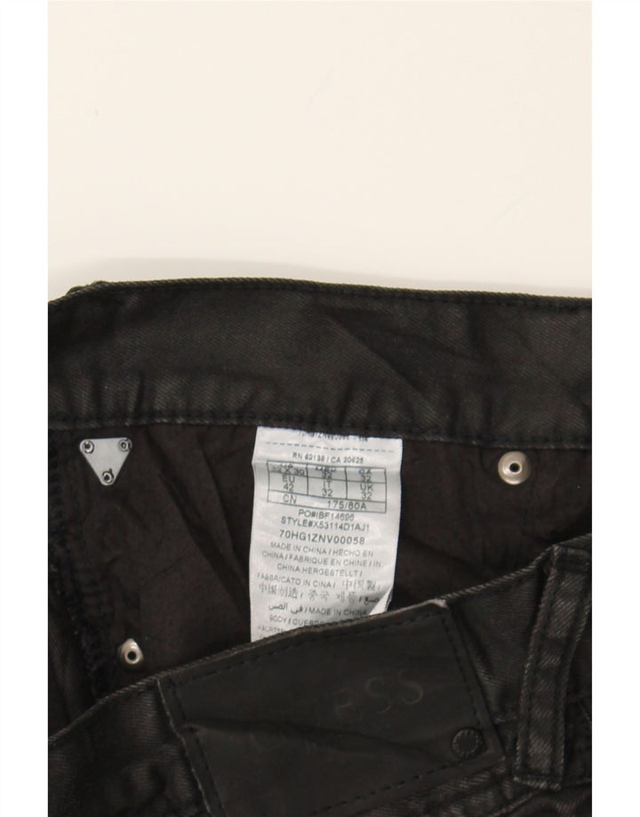 GUESS Womens Slim Casual Trousers W32 L32  Black Cotton Vintage Guess and Second-Hand Guess from Messina Hembry 