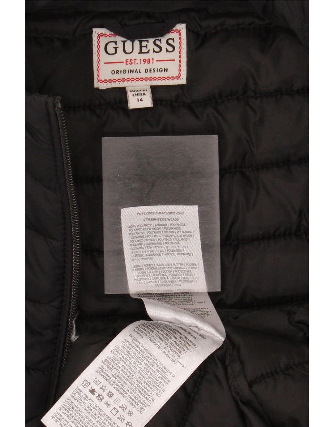 Guess Boys Polstret Gilet 13-14 år sort polyamid