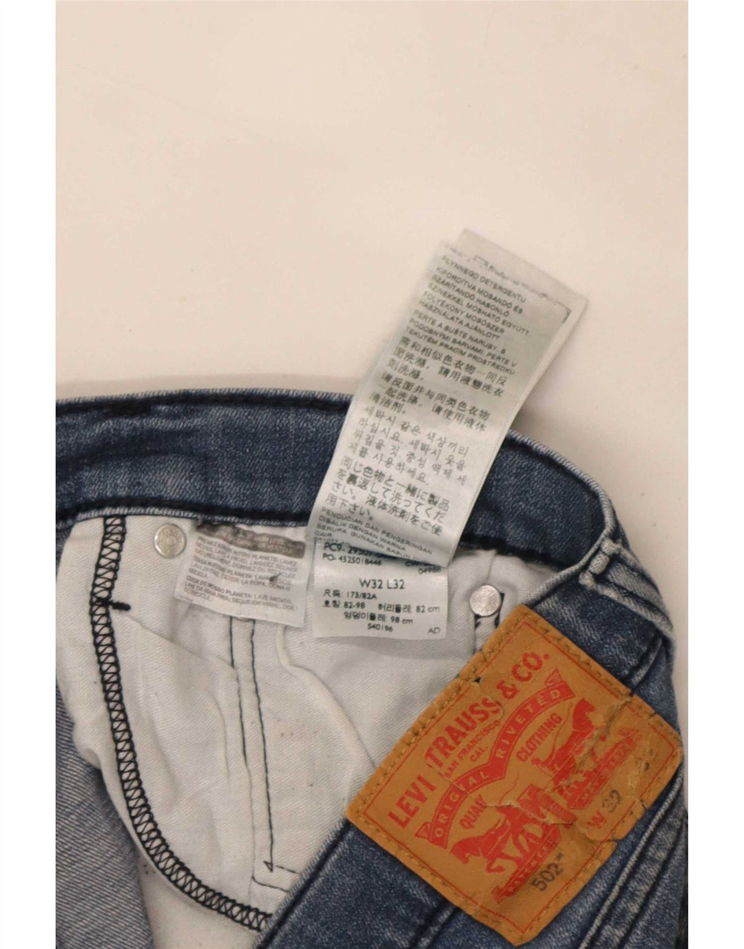 Levi's Herre 502 tilspidsede jeans W32 L32 blå bomuld