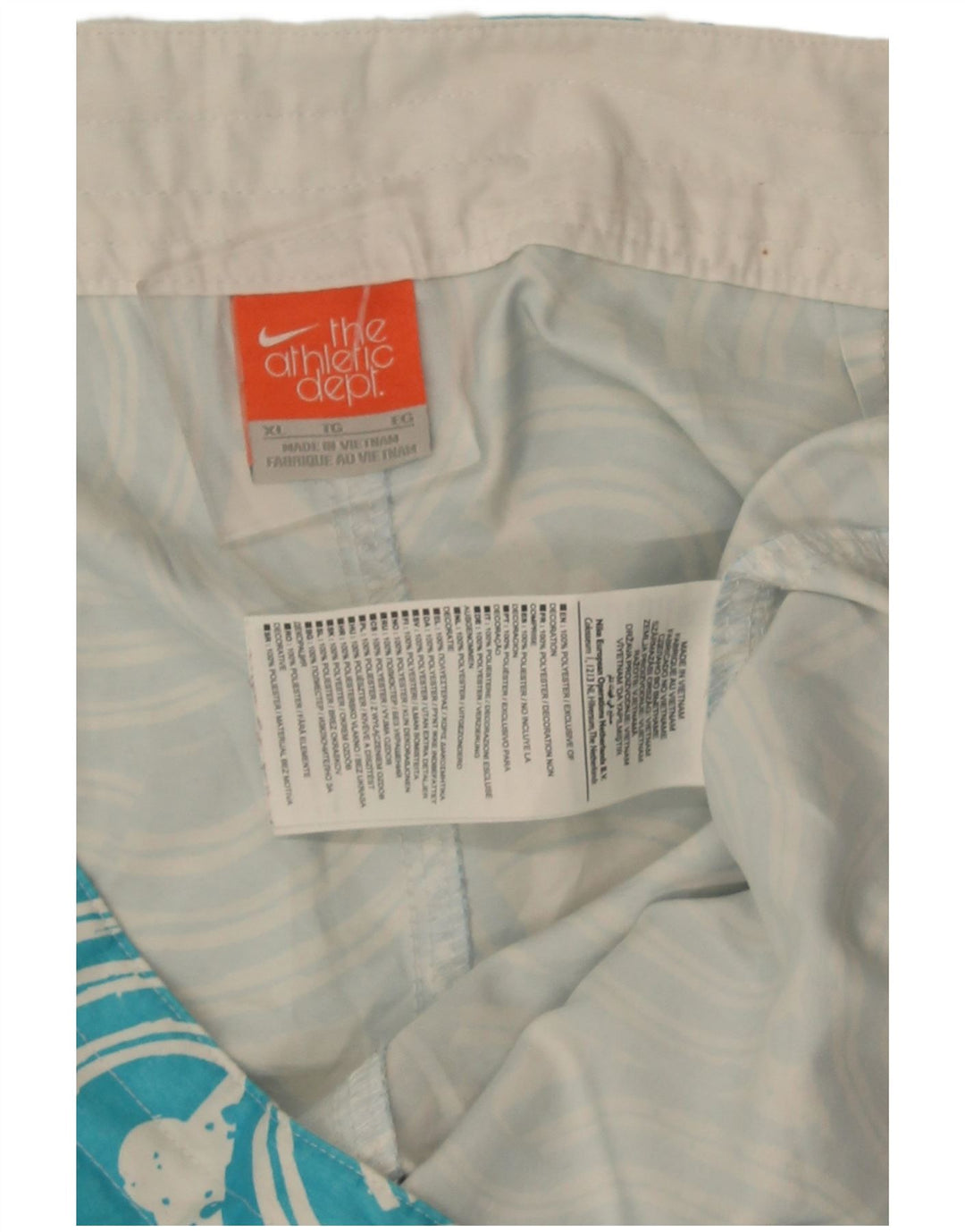 Nike svømmeshorts til mænd XL blå geometrisk polyester