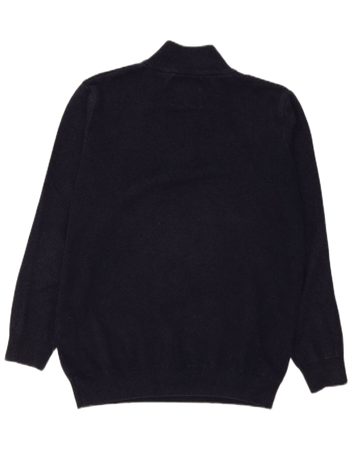 Superdry sweater med lynlås til mænd XL marineblå bomuld