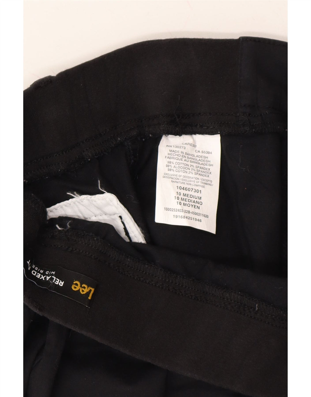 LEE Womens Mid Rise Relaxed Fit Bermuda Shorts US 10 Large W32 Black Vintage Lee and Second-Hand Lee from Messina Hembry 