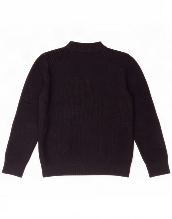 Moschino Dame V-hals sweater UK 16 Large Navy Blue Virgin Wool