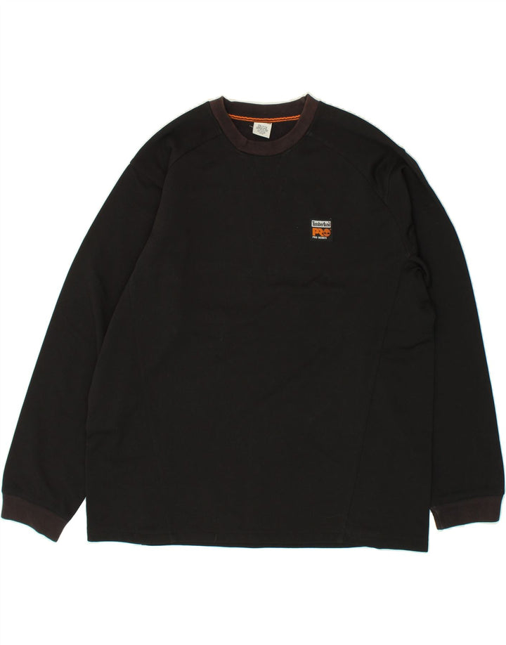 TIMBERLAND Herre høj grafisk sweatshirt trøje 2XL sort bomuld