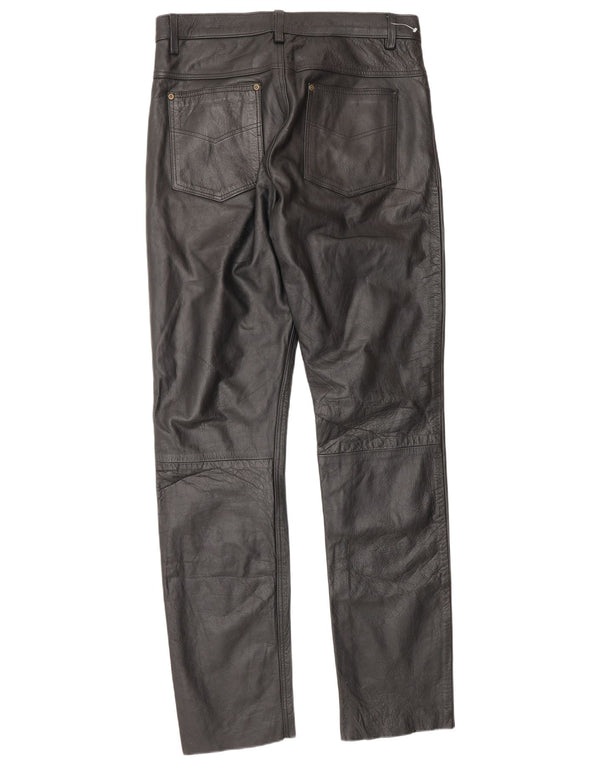 Vintage herre læderbukser W34 L34 Sort