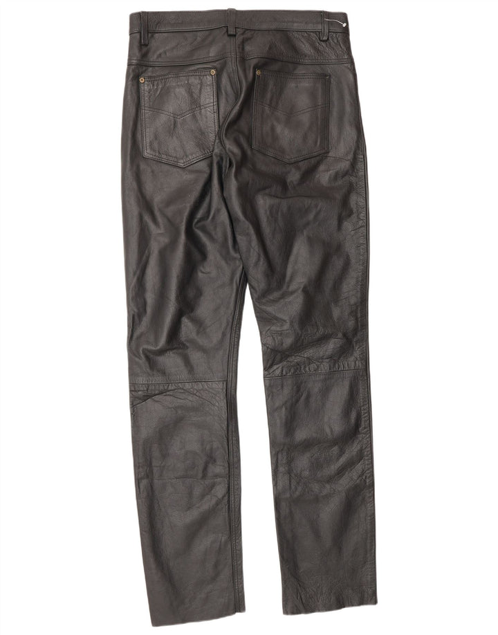 Vintage herre læderbukser W34 L34 Sort