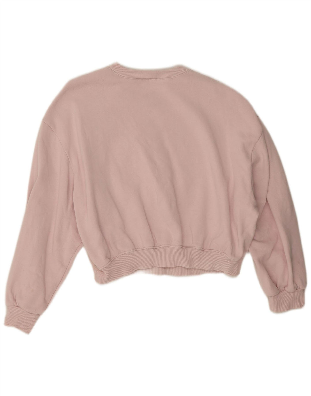 Zara Womens Crop Oversized Sweatshirt Jumper UK 14 Medium Pink Bomuld