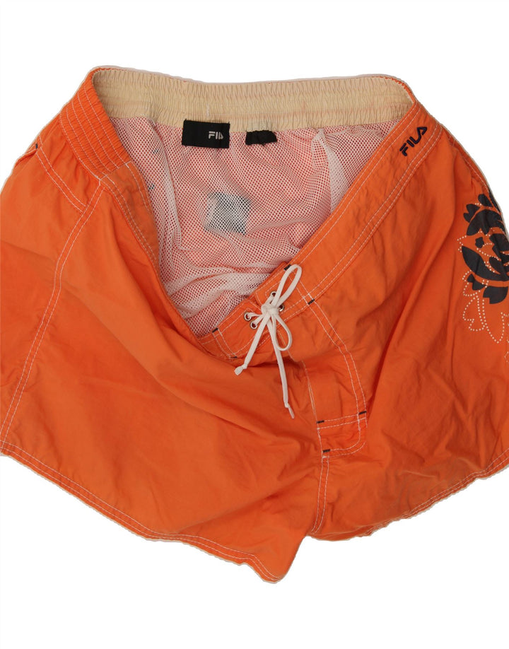 FILA Mens Graphic Swimming Shorts Large  Orange Polyamide Vintage Fila and Second-Hand Fila from Messina Hembry 