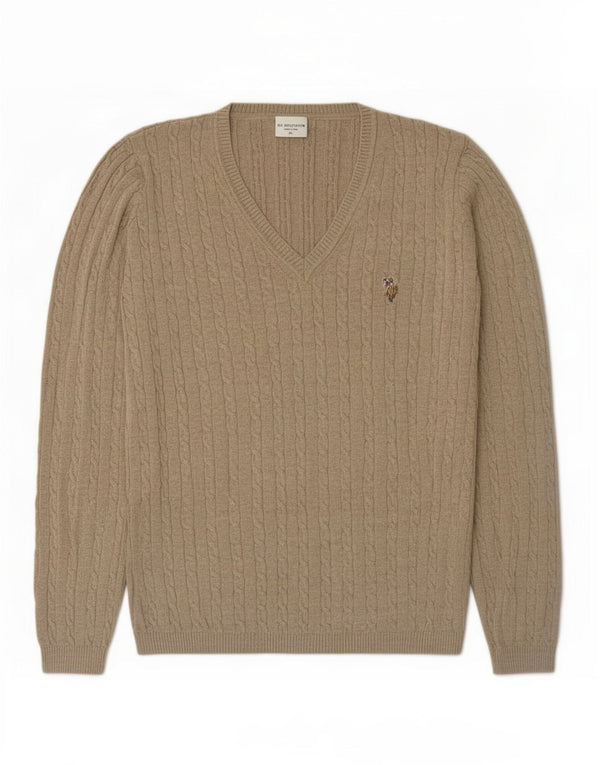 U.S. Polo Assn. Dame V-hals sweater UK 18 XL Beige