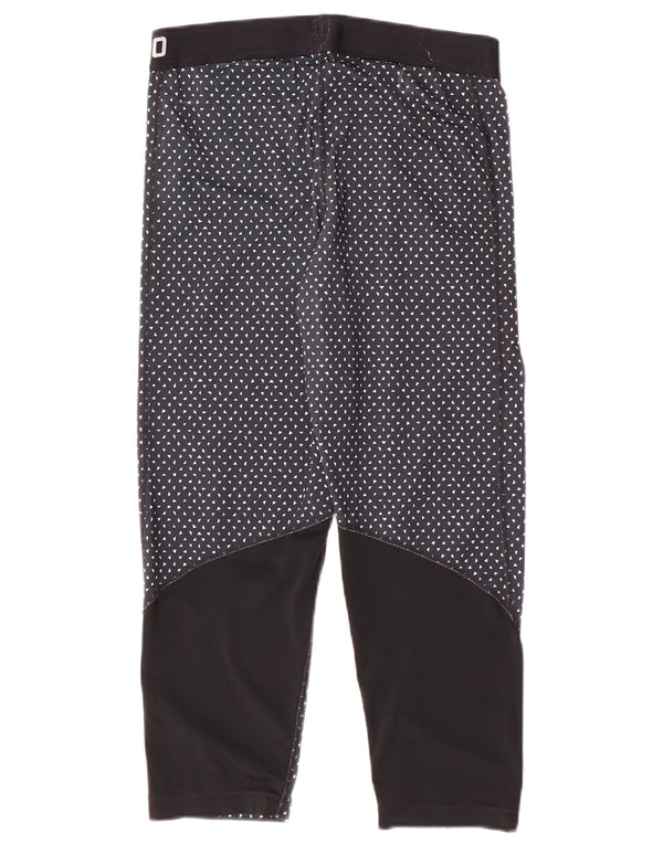 Nike Dame Dri Fit Grafiske Leggings UK 14 Large Navy Blue Spotted Sports