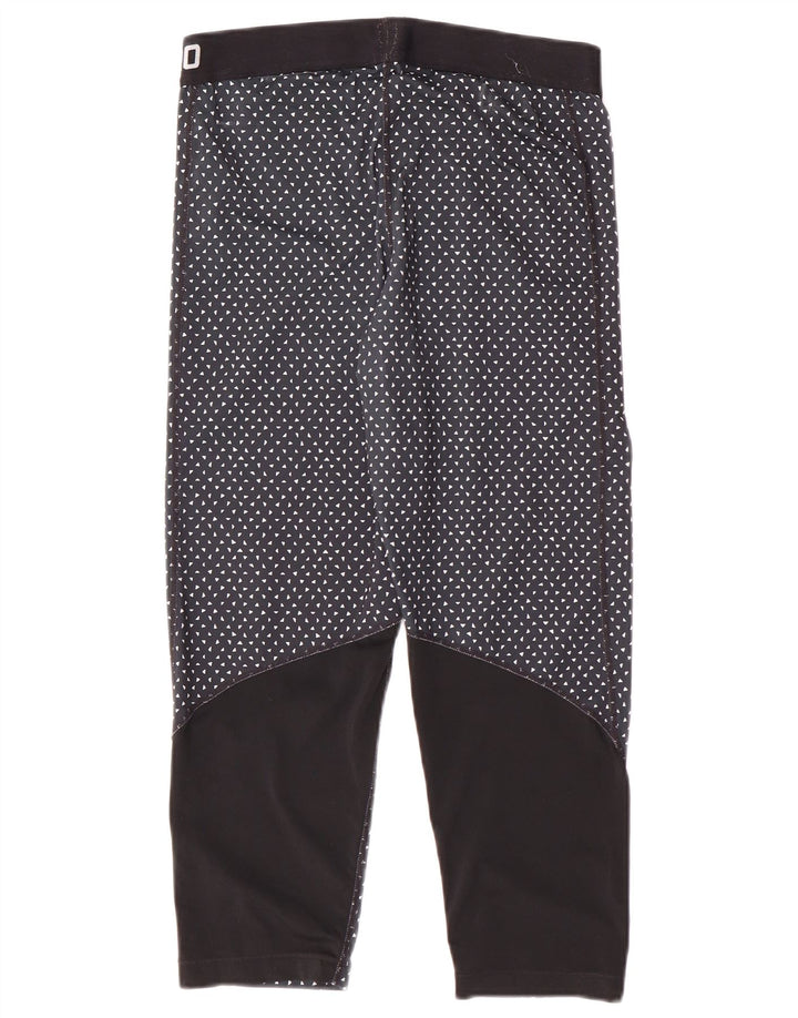 Nike Dame Dri Fit Grafiske Leggings UK 14 Large Navy Blue Spotted Sports