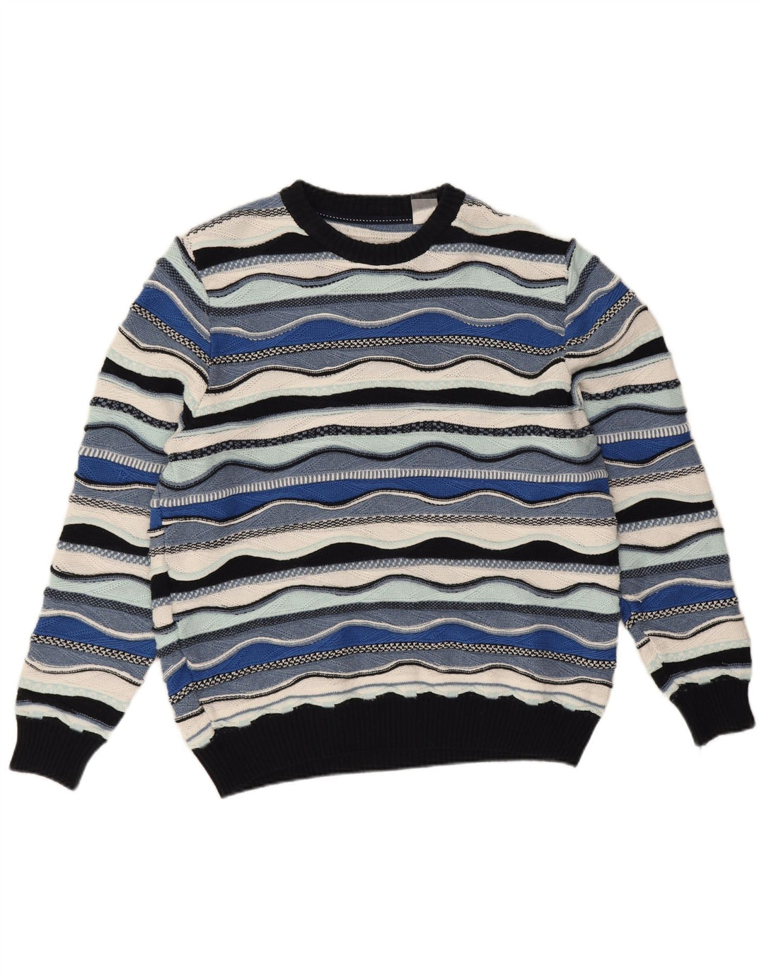 Roger Kent Herre sweater med rund hals EU 52 Stor blå farveblok