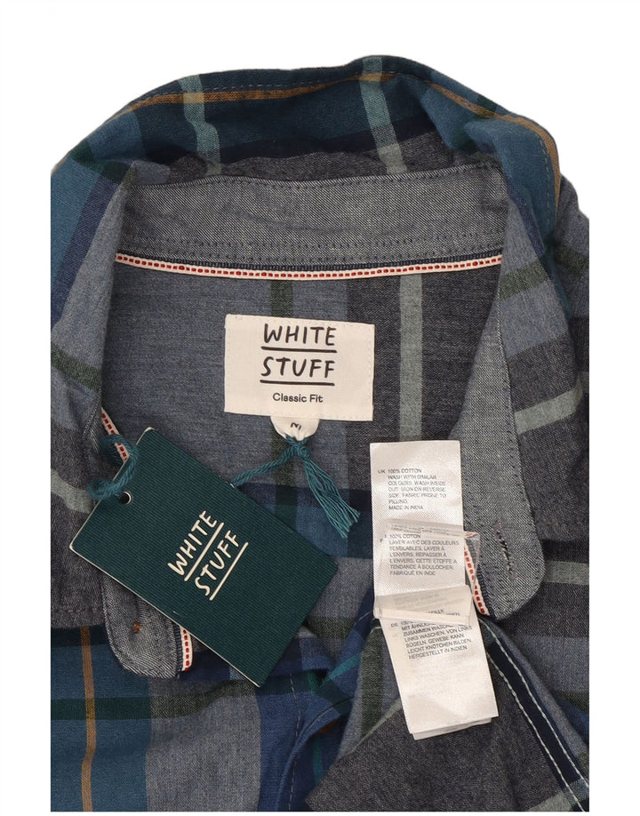 White Stuff Herre Classic Fit skjorte medium blå ternet bomuld