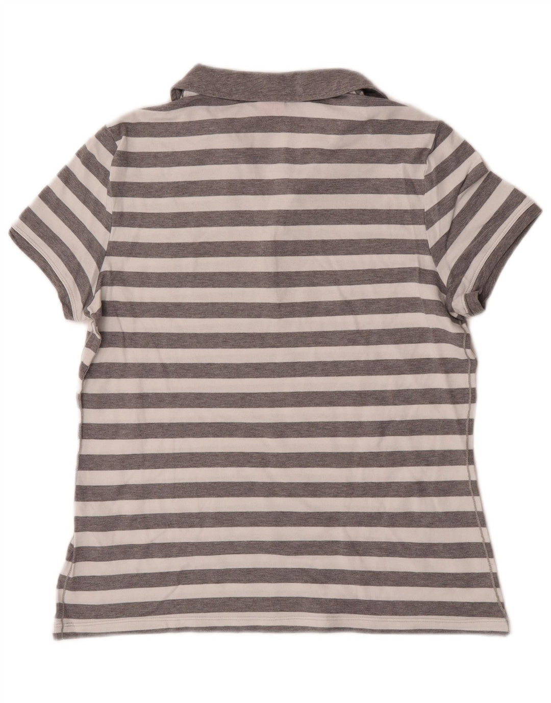Puma Dame Polo Shirt UK 14 Mellem grå stribet bomuld