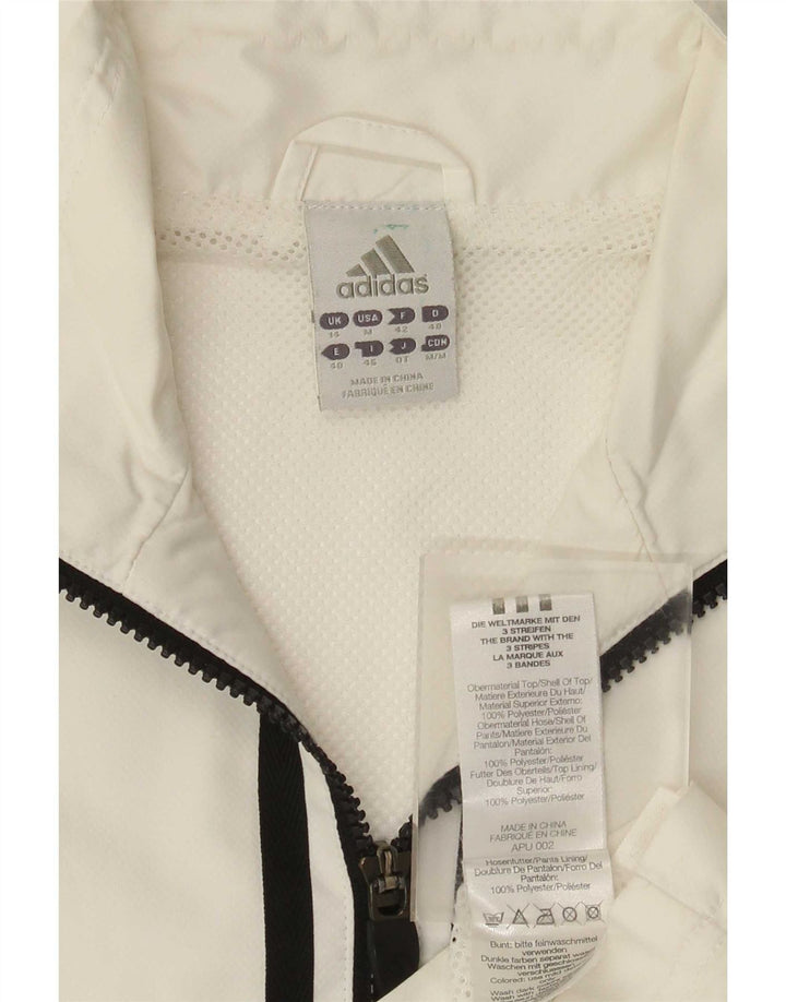 Adidas træningsdragt topjakke til kvinder UK 14 Medium White Polyester