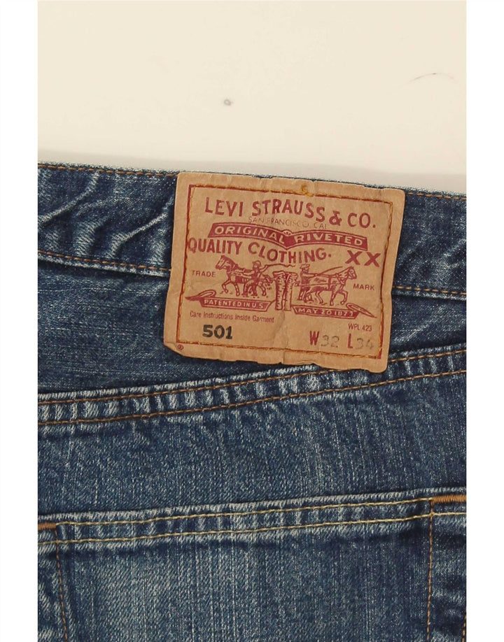 Levi's Herre 501 Straight Jeans W32 L34 Blå