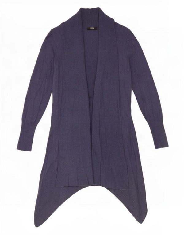 Marks & Spencer Dame Asymmetrisk Cardigan Sweater UK 10 Small Navy Blue