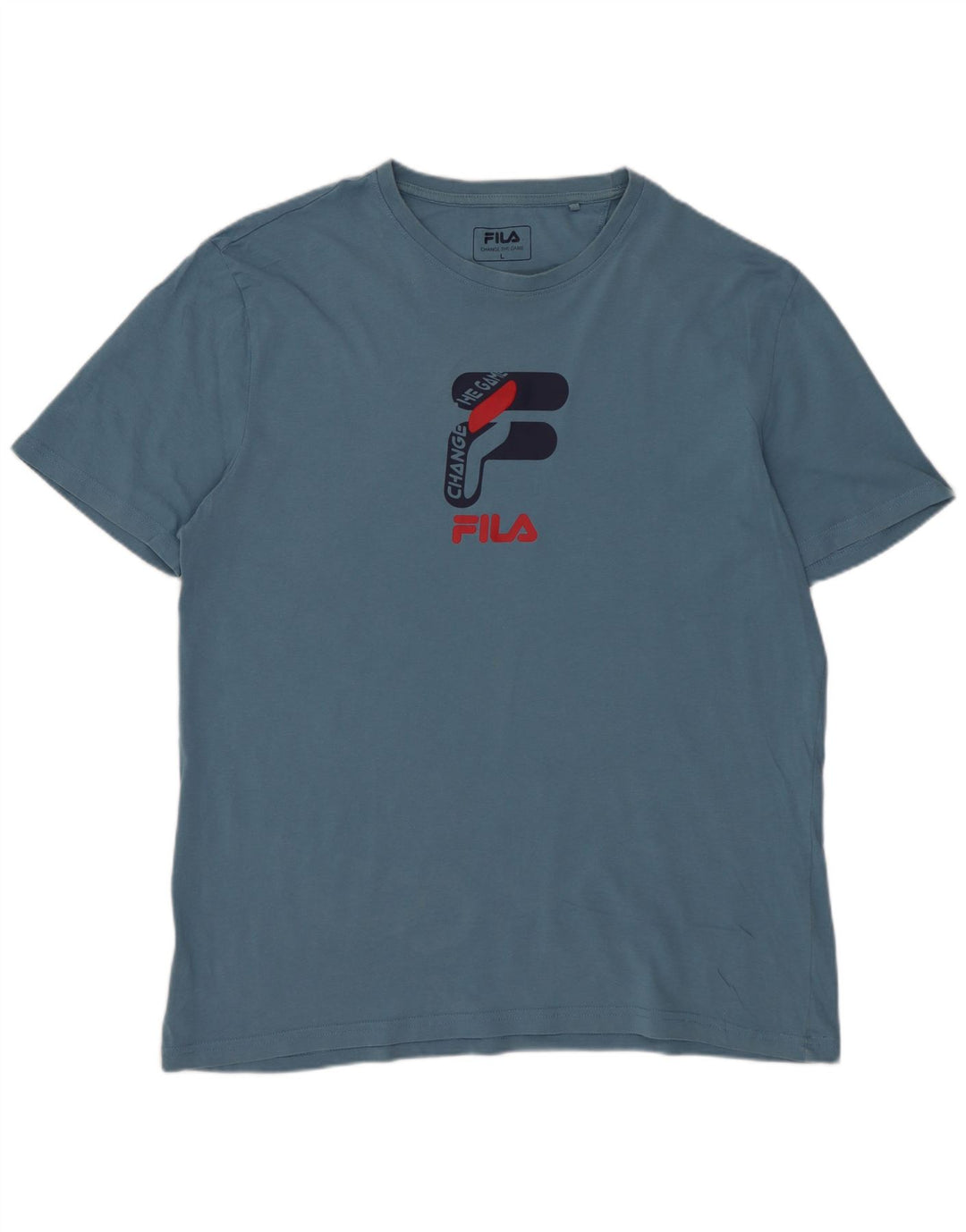 FILA Herre Grafisk T-Shirt Top Stor Blå Bomuld