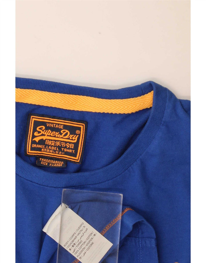 Superdry T-shirt top til mænd XL blå bomuld