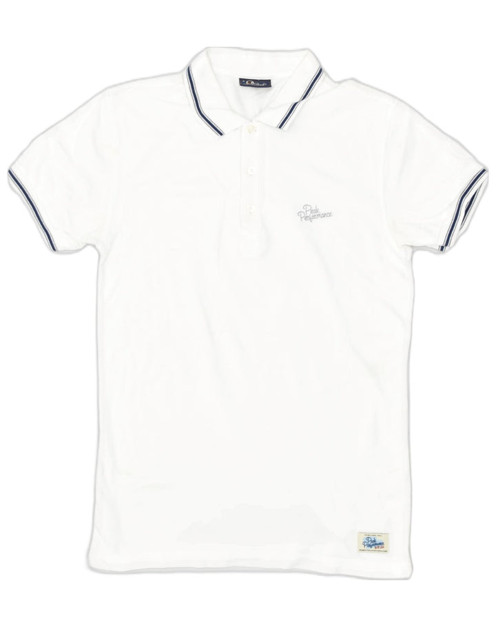 PEAK PERFORMANCE Mens Polo Shirt Medium White Cotton | Vintage | Thrift | Second-Hand | Used Clothing | Messina Hembry 