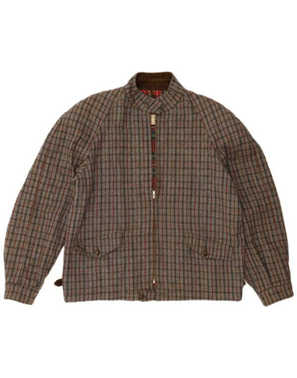 Brooksfield Bomberjakke til mænd EU 52 XL Grå Herringbone Virgin Wool