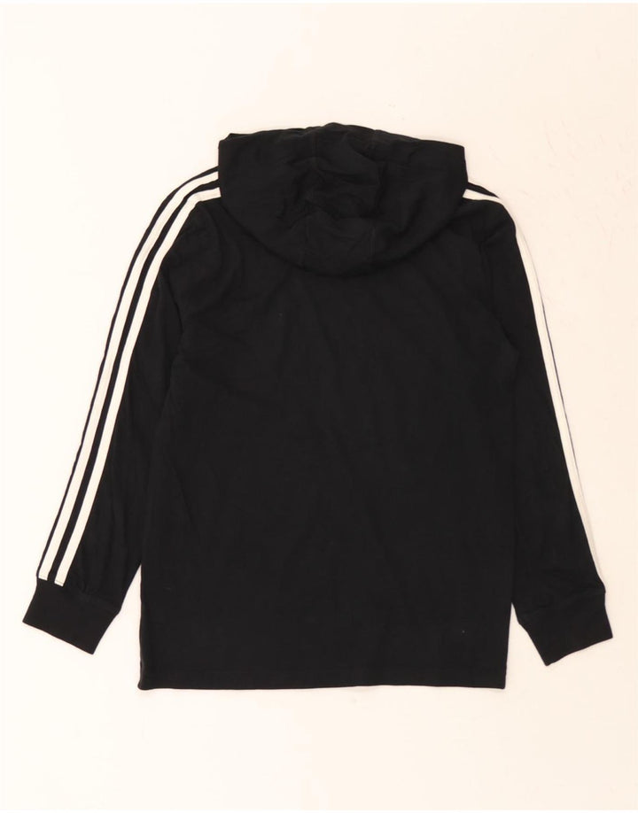 ADIDAS Womens Hooded Top Long Sleeve UK 12 Medium Black Cotton Vintage Adidas and Second-Hand Adidas from Messina Hembry 