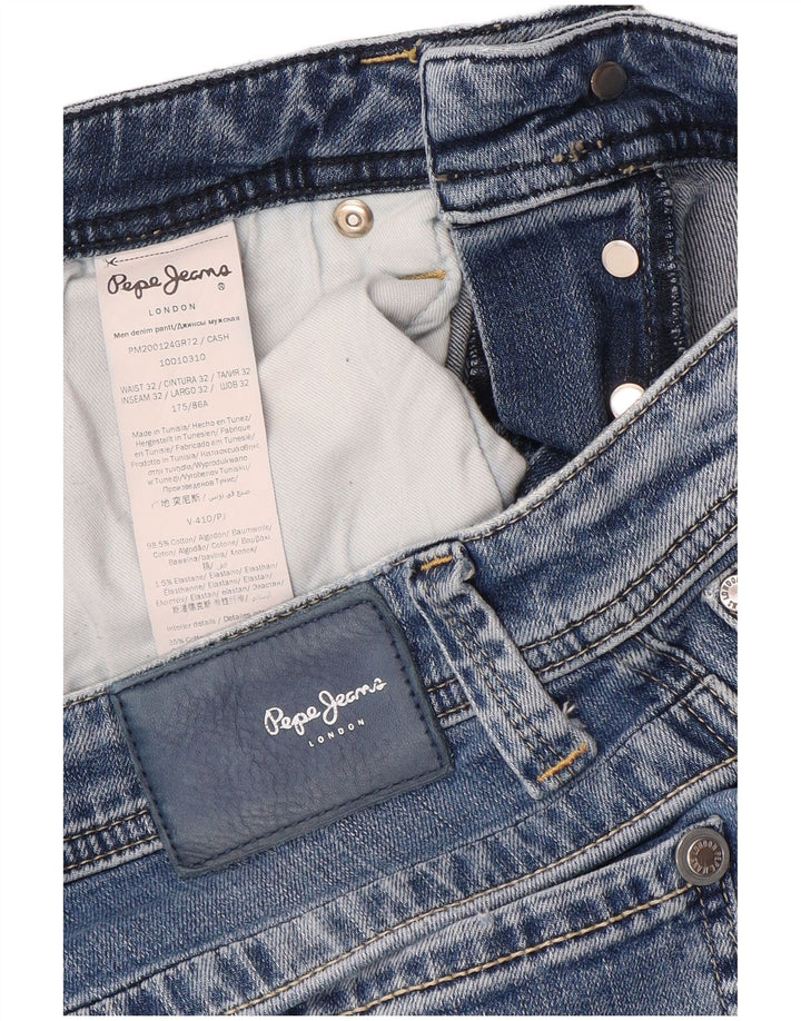 PEPE Jeans Herre Distressed Regular Straight Jeans W32 L32 Blå Bomuld