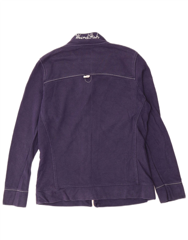 Weird Fish Dame træningsdragt Top Jacket UK 10 Small Navy Blue Colourblock