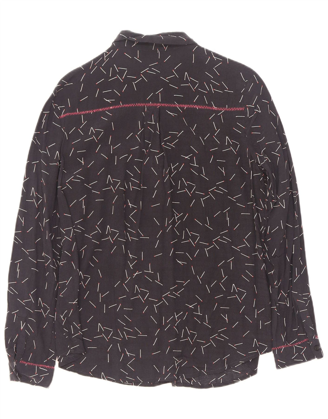 MINT VELVET Kvinders abstrakt mønster oversized skjorte UK 10 Small Navy Blue