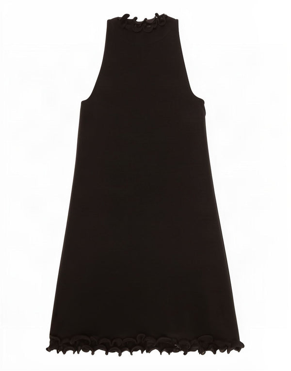 Zara Dame Flæse Halter Dress UK 10 Small Black Viscose