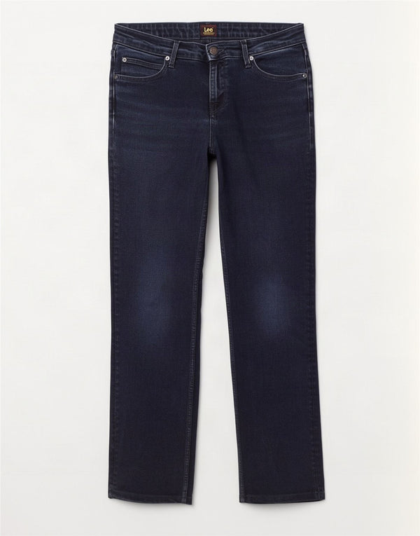 Lee Womens Marion Straight Jeans W28 L26 Navy Blue Cotton