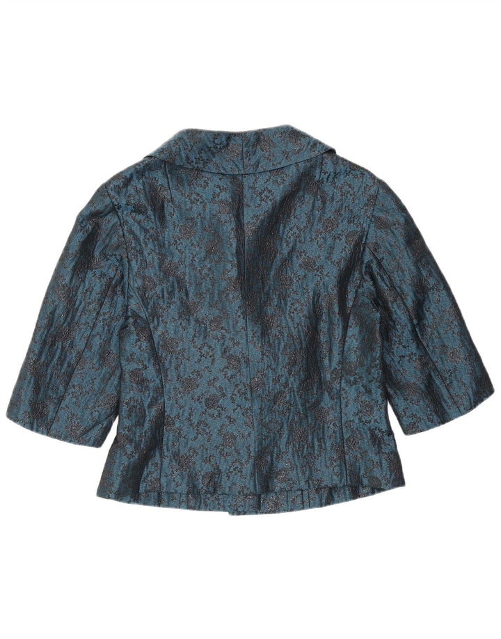 Vintage kvinders 2 knap 2 stykke sæt UK 12 Medium Blue Floral