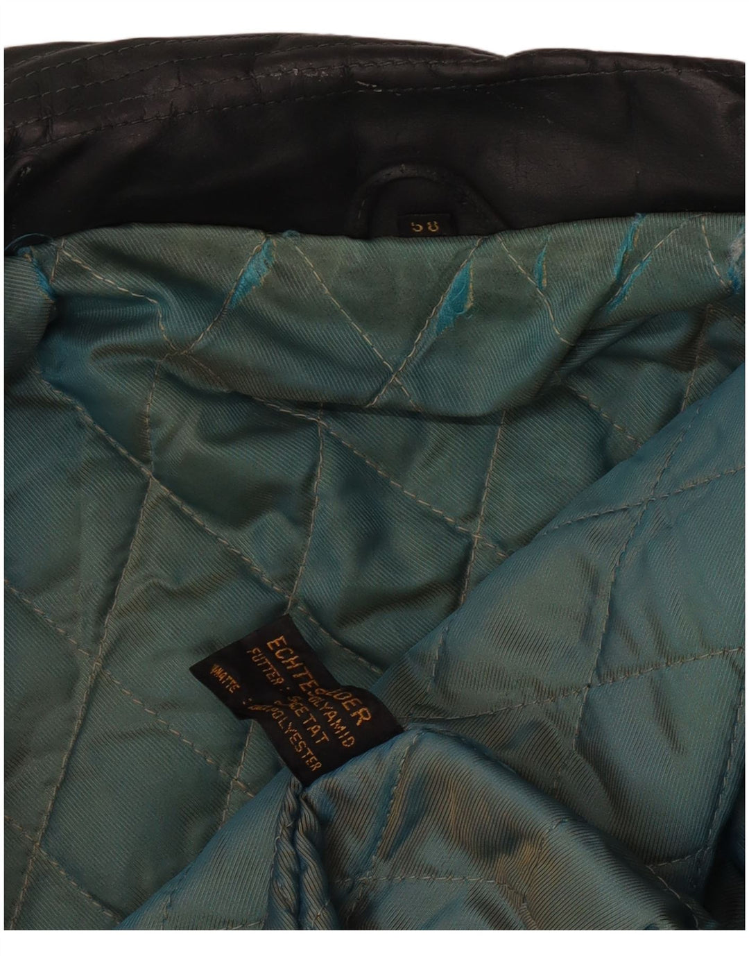 Vintage Herre Læderjakke IT 58 4XL Grønt Læder