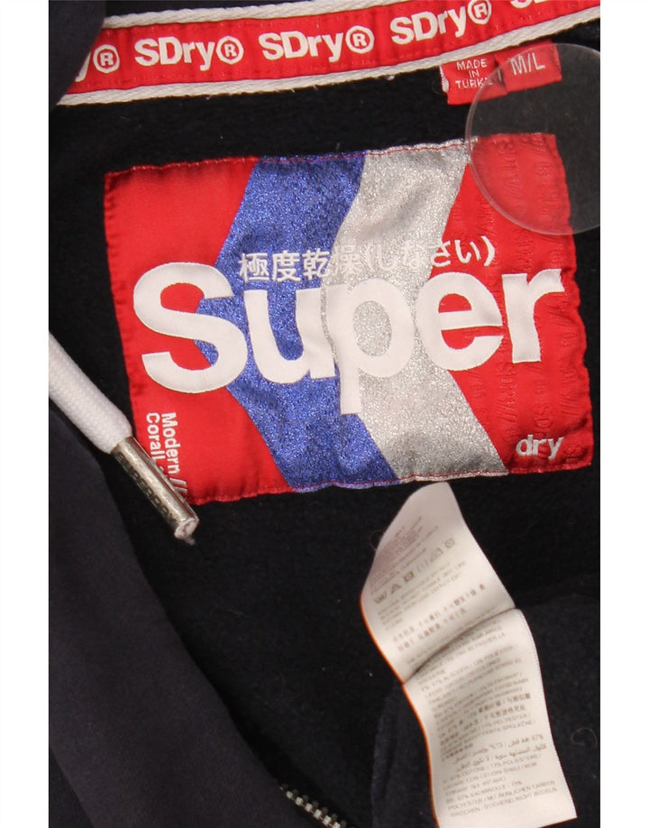 Superdry Herre Grafisk Oversized hættetrøje med lynlås UK 14 Medium Navy Blue