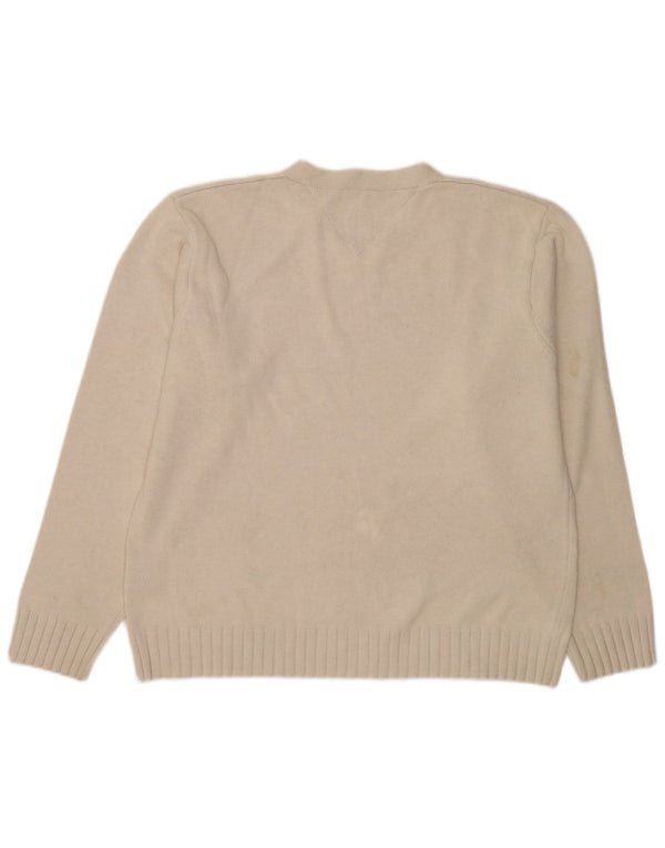 Tommy Hilfiger Herre V-hals sweater XL Beige Bomuld