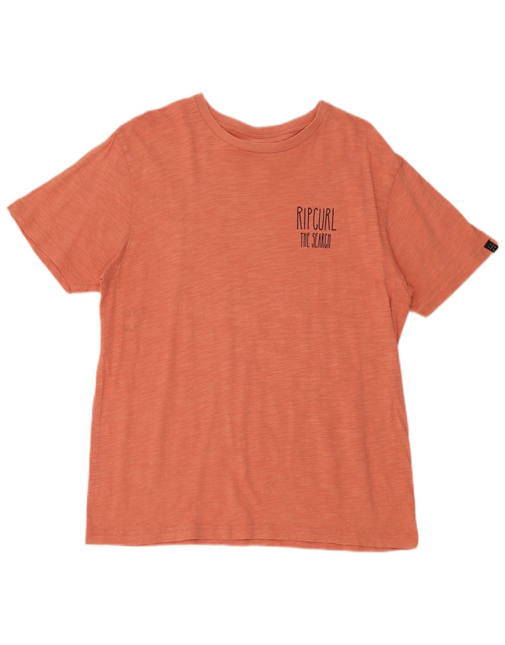 Rip Curl Herre grafisk T-shirt Top Stor Orange Bomuld