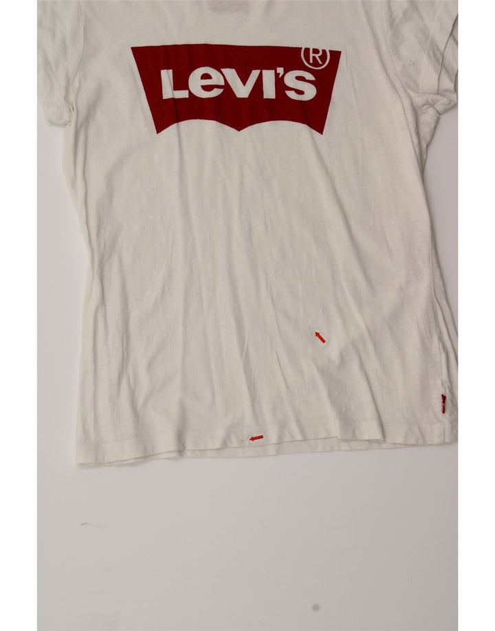 LEVI'S Boys Graphic T-Shirt Top 15-16 Years White Cotton Vintage Levi's and Second-Hand Levi's from Messina Hembry 