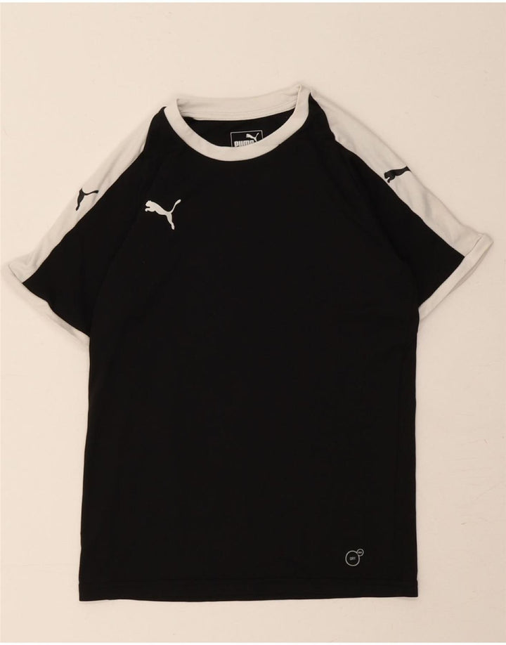 PUMA Boys T-Shirt Top 11-12 Years Black Colourblock