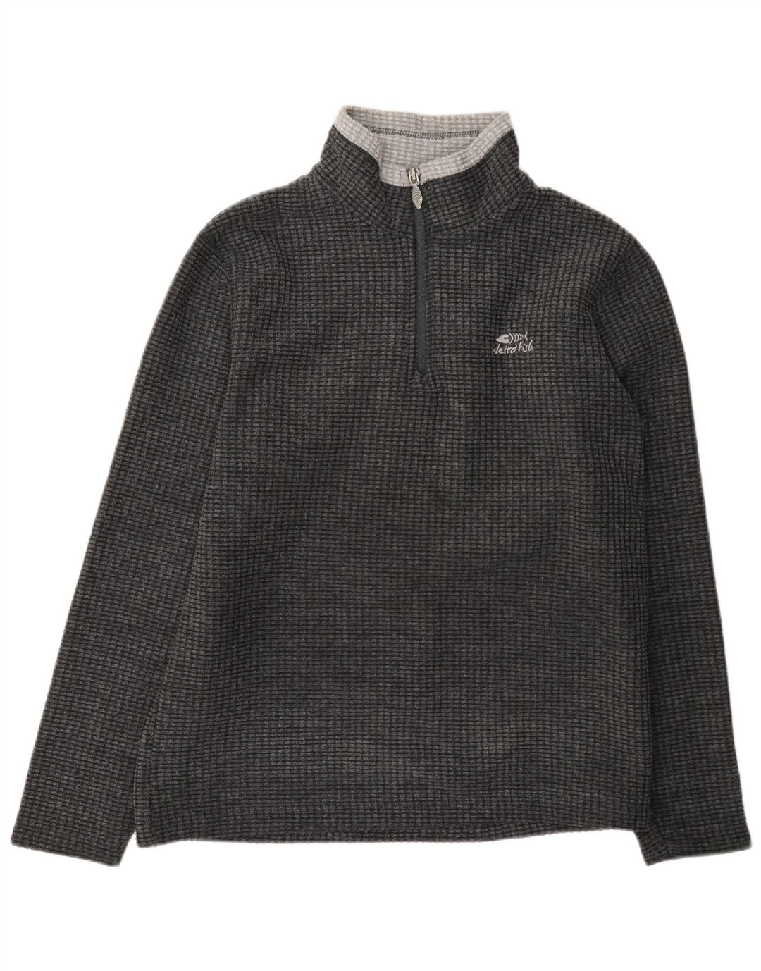 Weird Fish Herre lynlås hals Fleece Jumper Medium Grå Colourblock Polyester