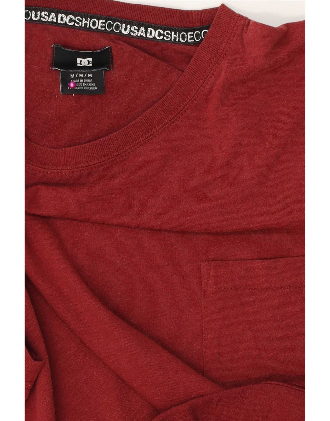 DC Herre T-Shirt Top Medium Burgundy
