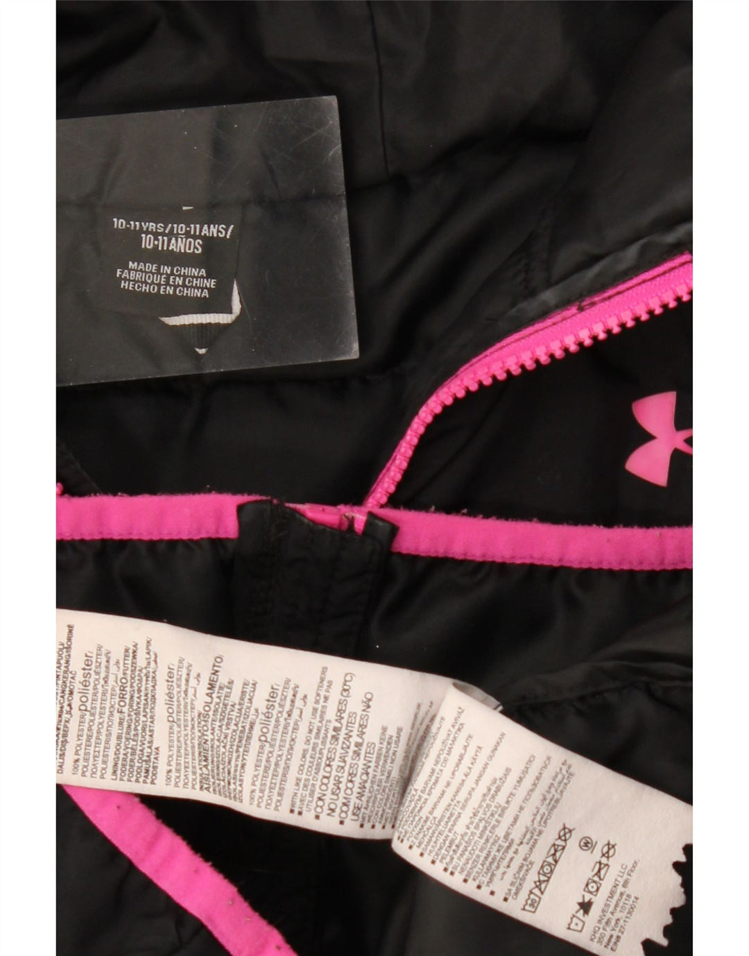 Under Armour piger grafisk polstret hættejakke 10-11 år sort polyester