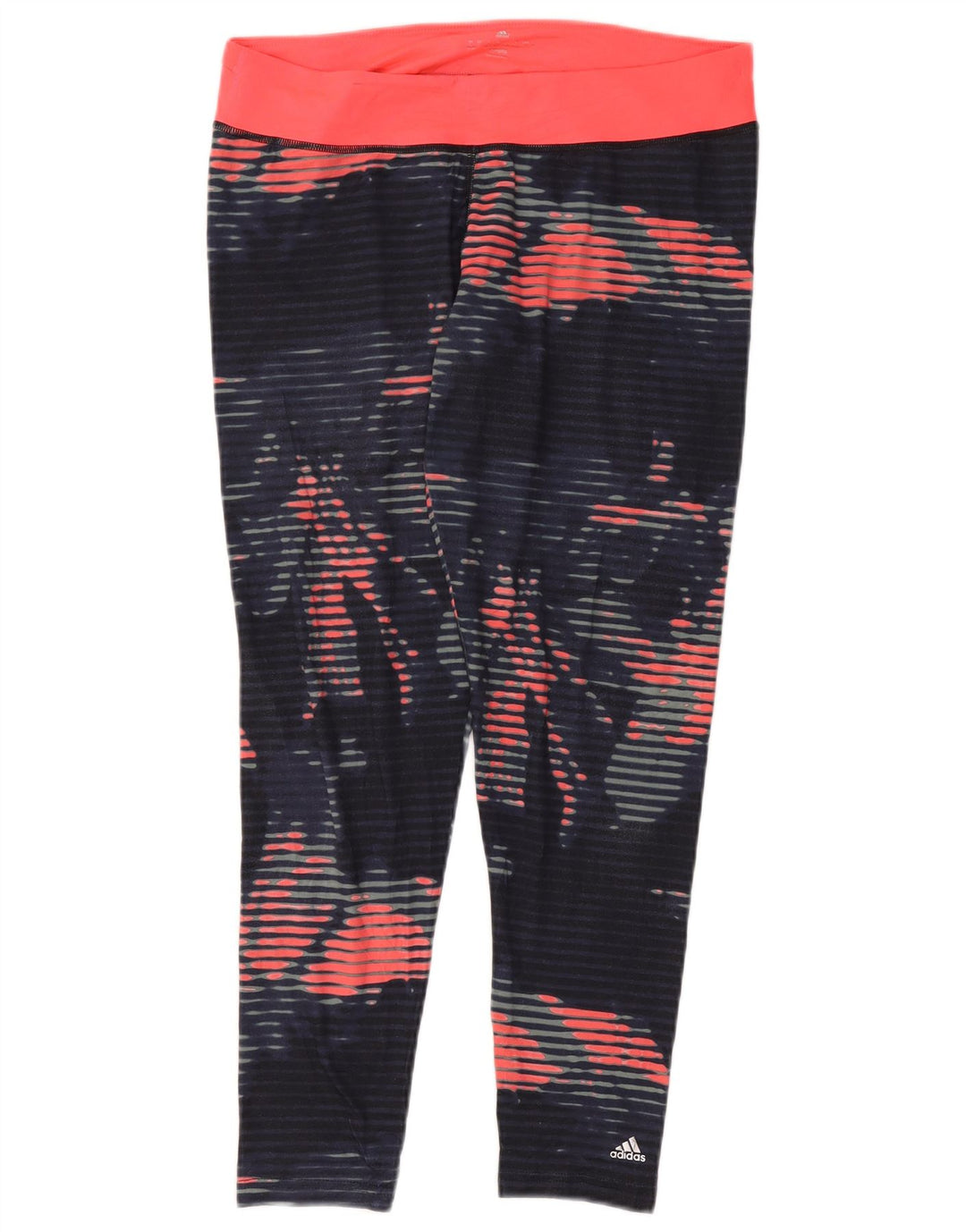 ADIDAS Womens Climalite Leggings UK 16/18 Large Navy Blue Floral
