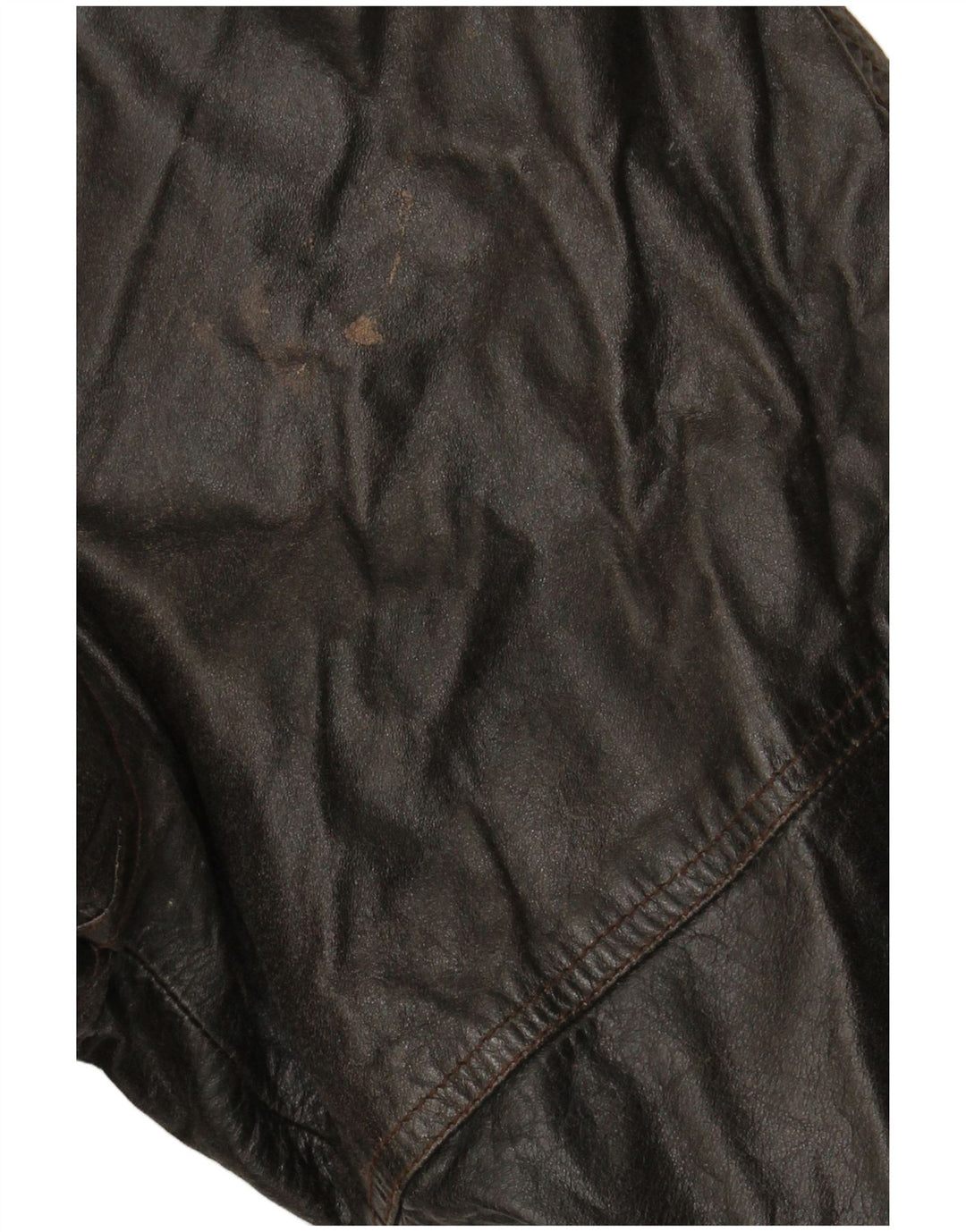 VINTAGE dobbeltradet læderfrakke til kvinder EU 38 medium brunt læder