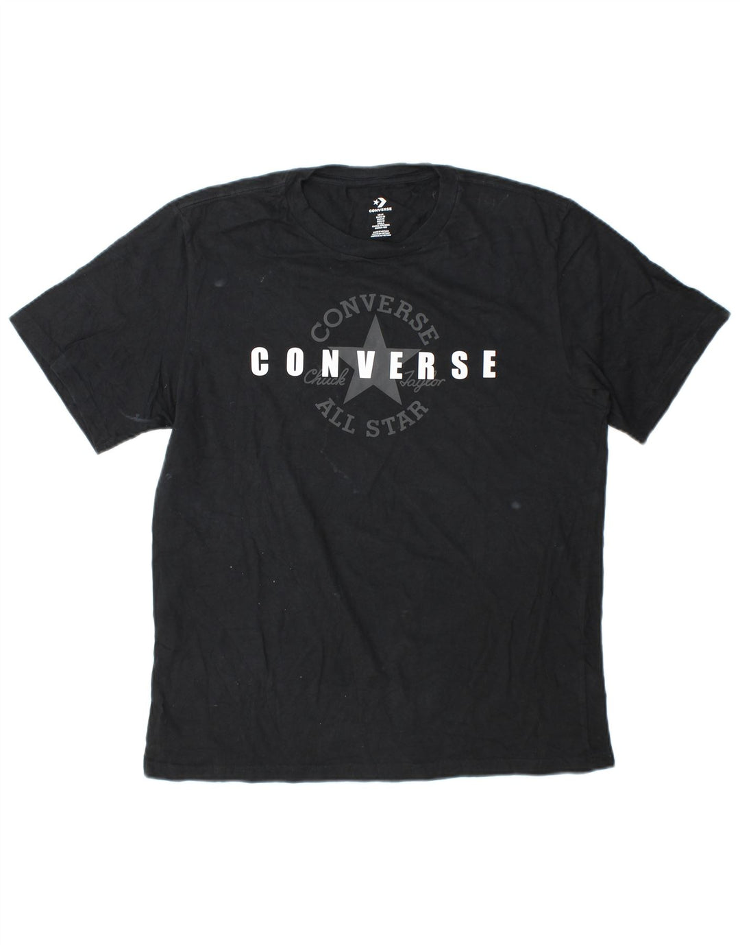 Converse Herre Chuck Taylor Grafisk T-Shirt Top Medium Navyblå Bomuld