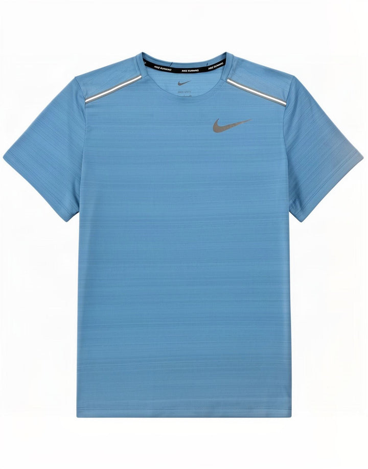 Nike Herre Dri Fit T-Shirt Top Lille Blå Nålestribet Polyester